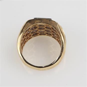 1.38cts Diamond 14kt Two Tone Gold Signet Ring