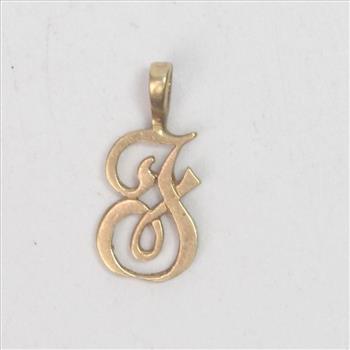 13kt Gold 0.52g Cursive 'J' Pendant