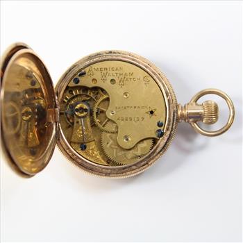 13kt Gold Flower Case Vintage Waltham Pocket Watch