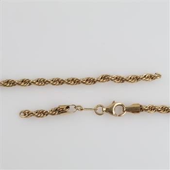 14 Kt Gold Hollow Necklace