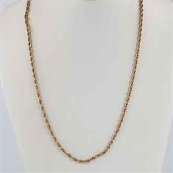 14 Kt Gold Hollow Necklace