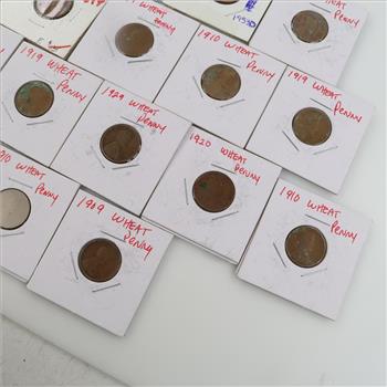 14 US Wheat Pennies