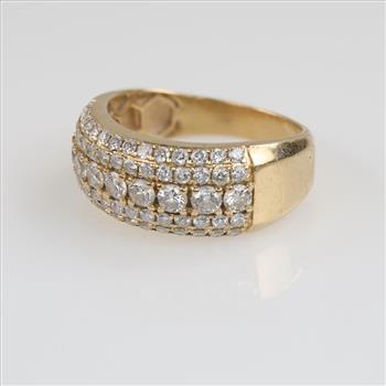 1.42cts TW Diamond 14kt Gold Ring - Evaluated By Our Certified Gemologist - AGS / GIA