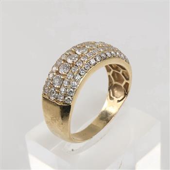 1.42cts TW Diamond 14kt Gold Ring - Evaluated By Our Certified Gemologist - AGS / GIA