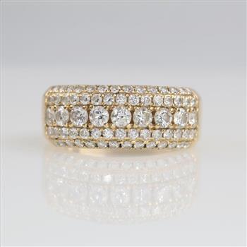 1.42cts TW Diamond 14kt Gold Ring - Evaluated By Our Certified Gemologist - AGS / GIA