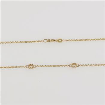 1.44cts TW Diamond Bezel 14kt Gold Necklace -Evaluated By Our Certified Gemologist-AGS/GIA