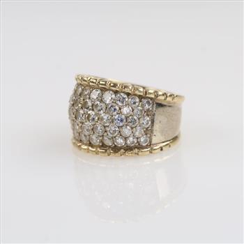 1.44ctTW Diamond 14kt Two Tone Gold Wedding Band -Evaluated By Our Certified Gemologist - AGS / GIA