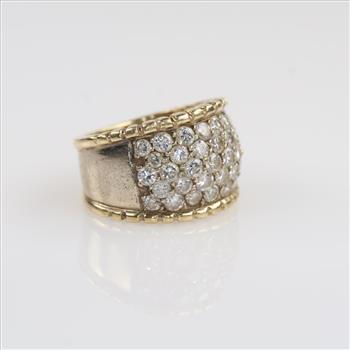 1.44ctTW Diamond 14kt Two Tone Gold Wedding Band -Evaluated By Our Certified Gemologist - AGS / GIA