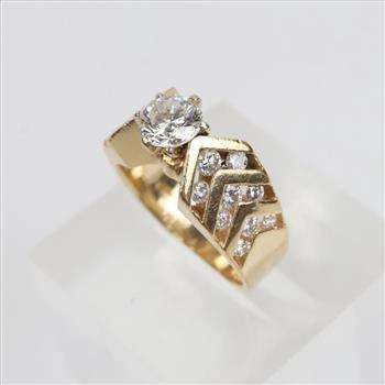1.47cts TW Diamond 14kt Gold Engagement Ring-Evaluated By Our Certified Gemologist-AGS/GIA