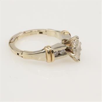 1.47ctTW Diamond 14kt Gold Adjustable Shank Ring - Evaluated By Our Certified Gemologist - AGS/GIA