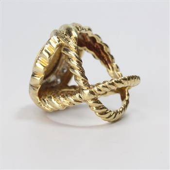 14k Gold 1.20ct TW Diamond And Liberty Head Gold Coin Ring - Evaluated By Independent Specialist
