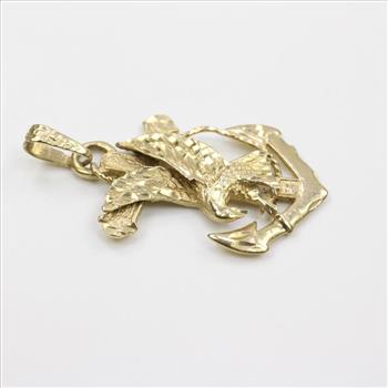 14k Gold Anchor Pendant