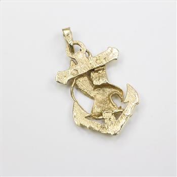 14k Gold Anchor Pendant