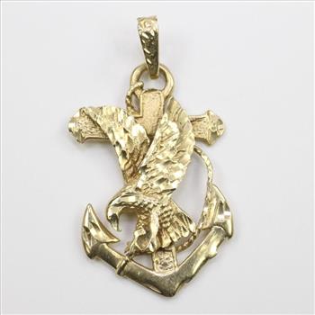 14k Gold Anchor Pendant