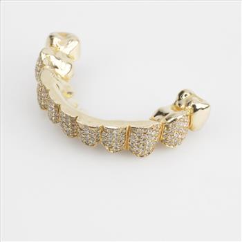 14k Gold Diamond Accented Teeth Caps