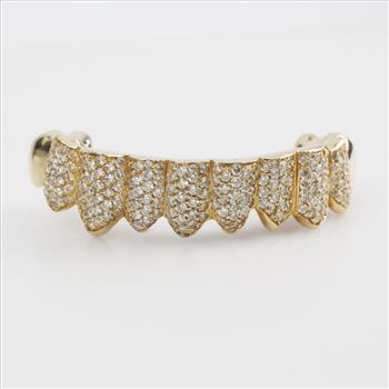 14k Gold Diamond Accented Teeth Caps