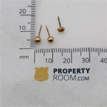 14k Gold Earrings, 3 Pieces