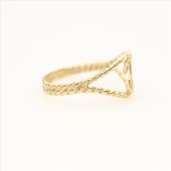 14k Gold Letter Script Ring