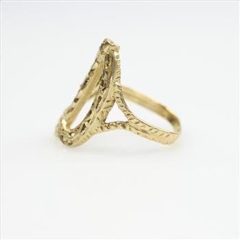 14k Gold Letter Script Ring