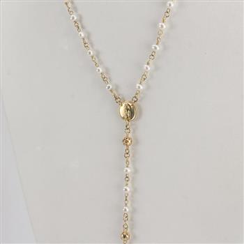 14k Gold Pearl Rosary