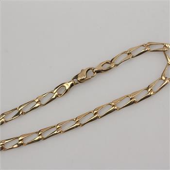 14k Gold Rectangle Link Bracelet