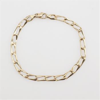 14k Gold Rectangle Link Bracelet