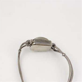 14k White Gold Diamond Banner Precision Antique Watch