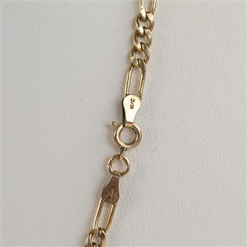 14kt GF Figaro Chain Link Necklace