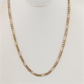 14kt GF Figaro Chain Link Necklace