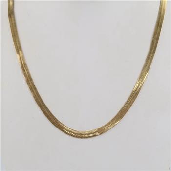 14kt GF Herringbone Chain Link Chain Necklace