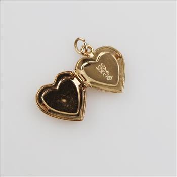 14kt GF Hollow Heart Locket Pendant