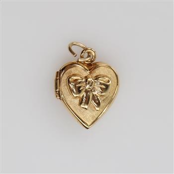 14kt GF Hollow Heart Locket Pendant