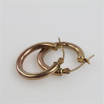 14kt GF Hollow Hoop Earrings