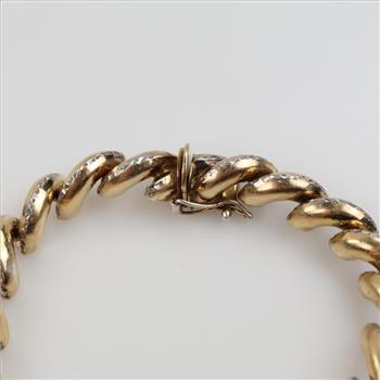 14kt GF Over Sterling Silver Hollow Link Bracelet