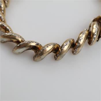 14kt GF Over Sterling Silver Hollow Link Bracelet