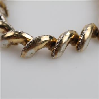 14kt GF Over Sterling Silver Hollow Link Bracelet