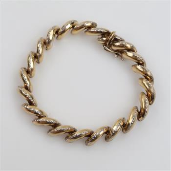 14kt GF Over Sterling Silver Hollow Link Bracelet