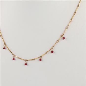14kt GF Red Bead Necklace