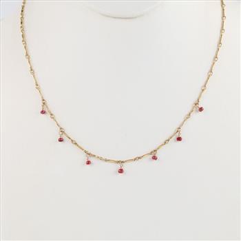 14kt GF Red Bead Necklace