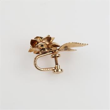 14kt GF Single Flower Earring