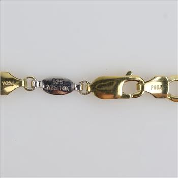 14kt GF Sterling Silver Figaro Link Bracelet