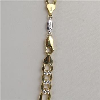 14kt GF Sterling Silver Figaro Link Necklace