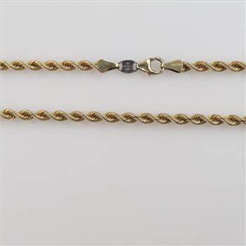 14kt GF Sterling Silver Rope Link Necklace