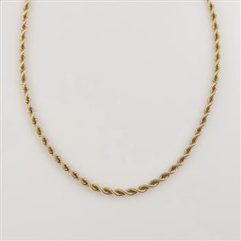 14kt GF Sterling Silver Rope Link Necklace