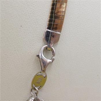 14kt GF Two Tone Reversible Omega Necklace With Silver Extender