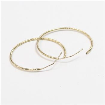 14kt Gold 1.19g Pair Of Hoop Earrings