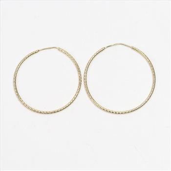 14kt Gold 1.19g Pair Of Hoop Earrings