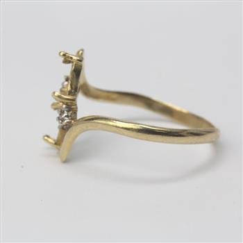 14kt Gold 1.4g Diamond Accented Empty Setting Ring