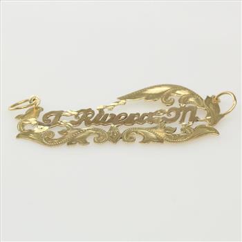 14kt Gold 4.0g Name Plate Pendant