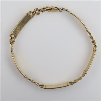 14kt Gold 5 Panel Lion Link Bracelet